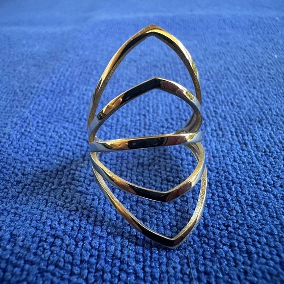 14k Gold Geometric Ring - Picture 1 of 10